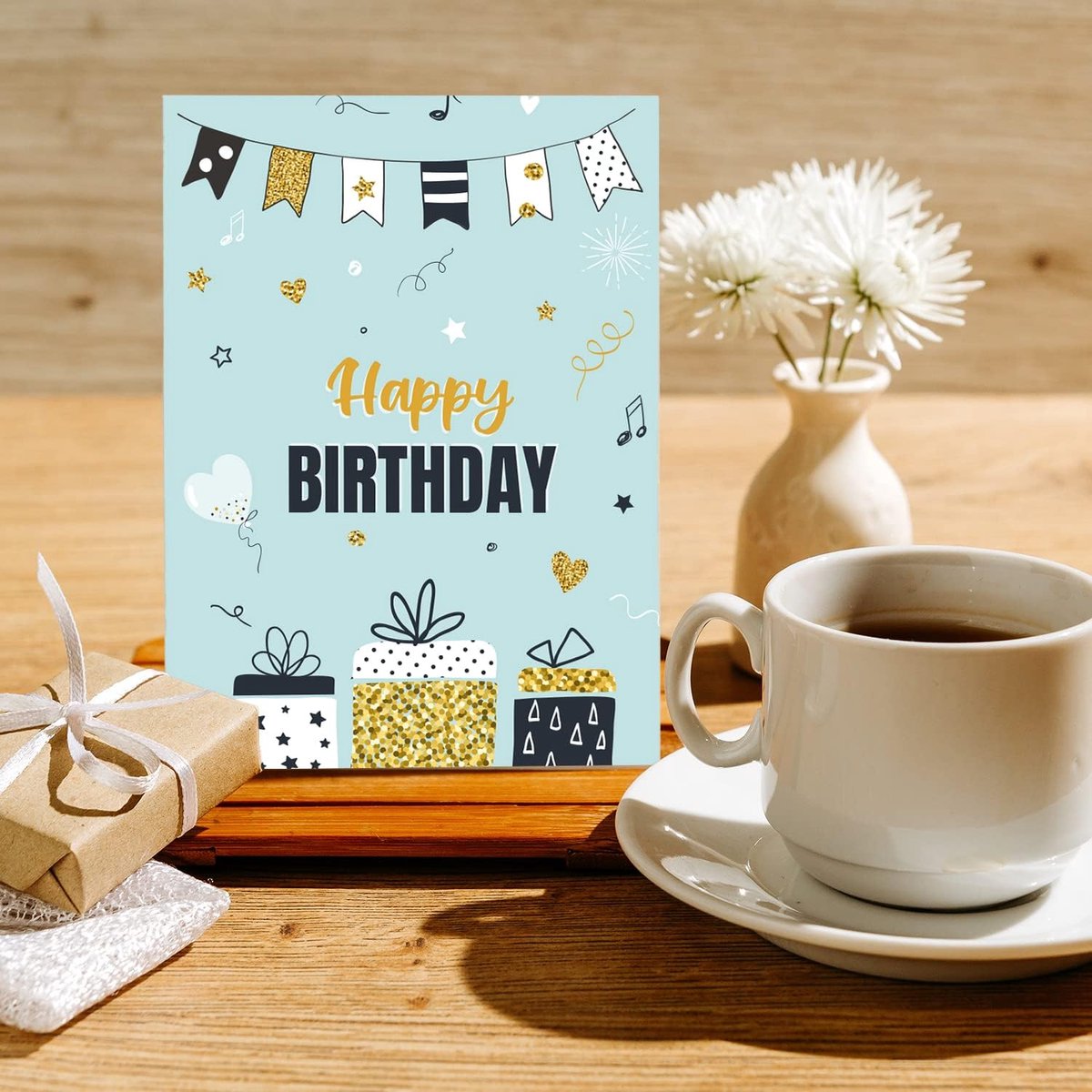 Verjaardagskaart 18 x 12 cm - Elegante uitstraling - Inclusief envelop - Perfect voor een speciale gelegenheid - ShopVlot