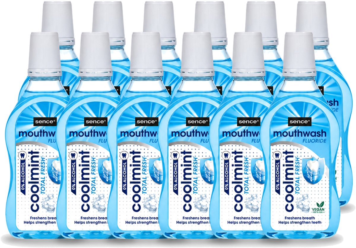 12 x Sence - Fresh Coolmint - Mondwater - Verfrissend - 500 ml - Voordeelverpakking - 12 stuks