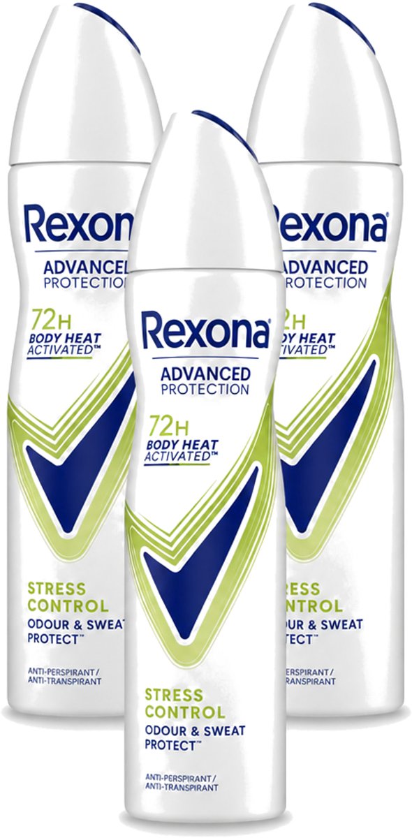 3 x Rexona – Deodorant Spray – Advanced Protection Stress Control – 150 ml - Voordeelverpakking - 3 stuks