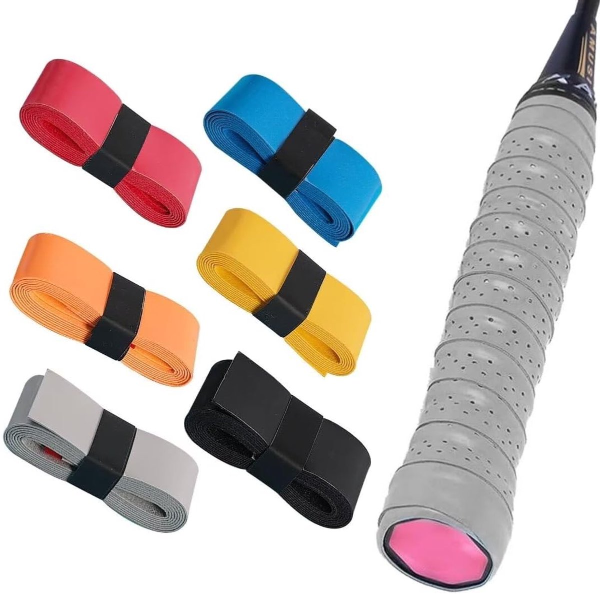 6 Pieces Grip Band Tennis Rackets Grip Band for Badminton Squash Rackets Self Adhesive Grip Band Non-Slip Badminton - ShopVlot