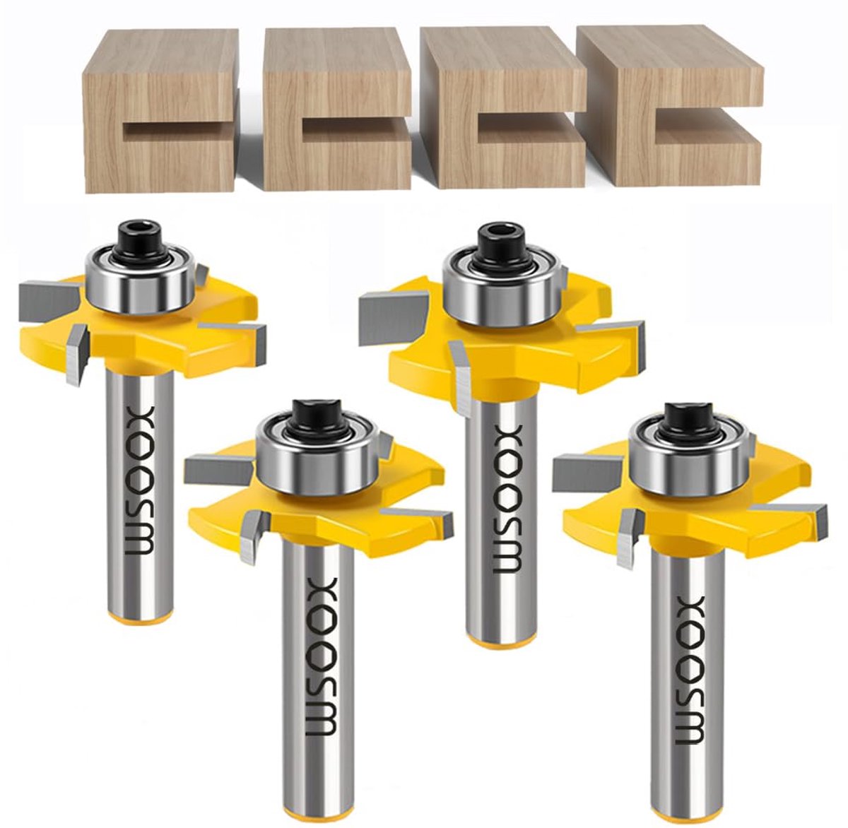 SnelShoppen - Disc Cutter 8 mm Schacht Professionele Accessoires 4 Stuks Disc Groef Cutter 3 mm 4 mm 5 mm 6 mm Houtbewerking