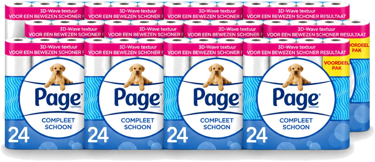 12 x Page - Compleet Schoon - Toiletpapier - 2-Laags - Comfortabel & Zacht - 24 Rollen - Voordeelverpakking - 12 stuks
