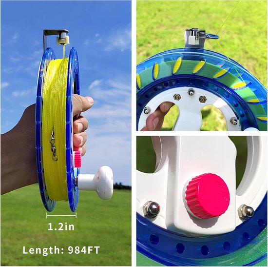 SnelShoppen - Kite String Reel met 1000 Feet Lijn, 8" Diameter, Stevige PET Plastic, Luxe Ontwerp, Ideaal voor Volwassenen, Kinderen, Tuin en Feesten van Snelshoppen — afbeelding 4