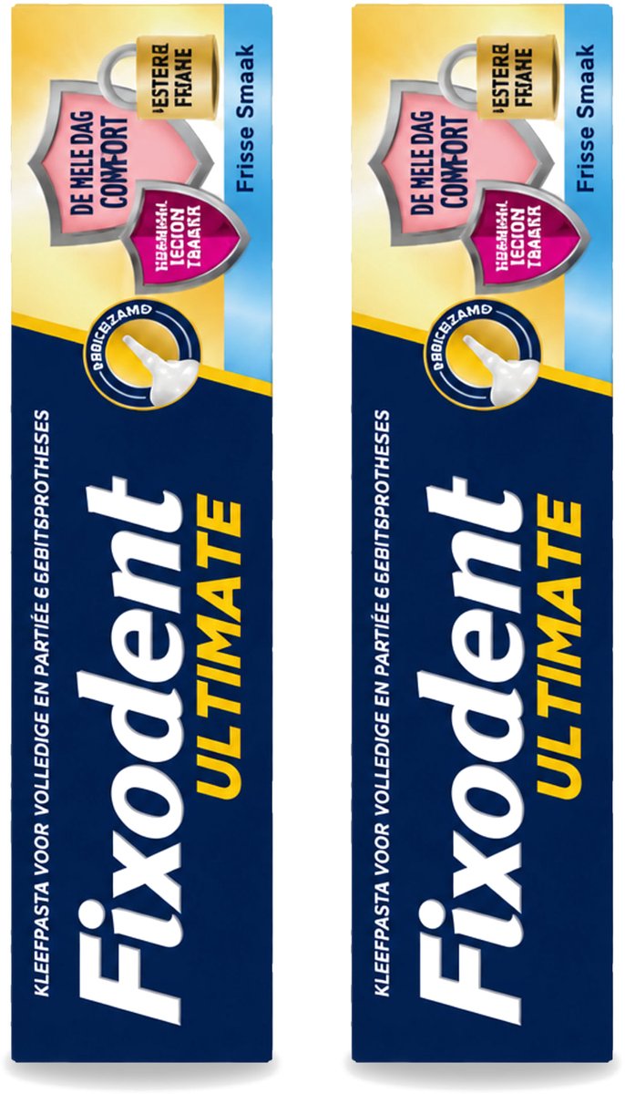 2 x Fixodent – Kleefpasta – Ultimate Fresh – 40 g - Voordeelverpakking - 2 stuks
