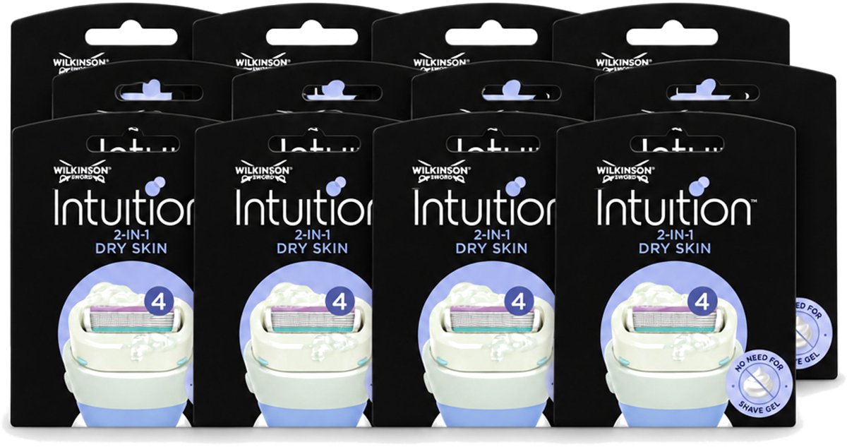 12 x Wilkinson – Scheermesjes – Intuition Dry Skin Coconut Milk & Almond Oil – 3 Scheermesjes - Voordeelverpakking - 12 stuks