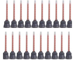 SnelShoppen - Epoxy Mixing Nozzle Tip voor 50ml AB Glue Cartridge - 20 Stuks - Kunststof Mengnozzles voor Glue Gun - Lichtgewicht en Efficiënt Mixen -