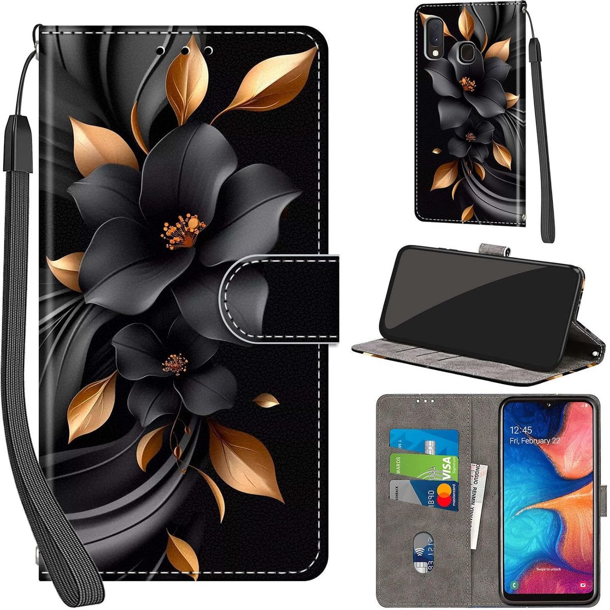 Portemonnee Telefoonhoes voor Samsung Galaxy A20e / A10e Bloemen