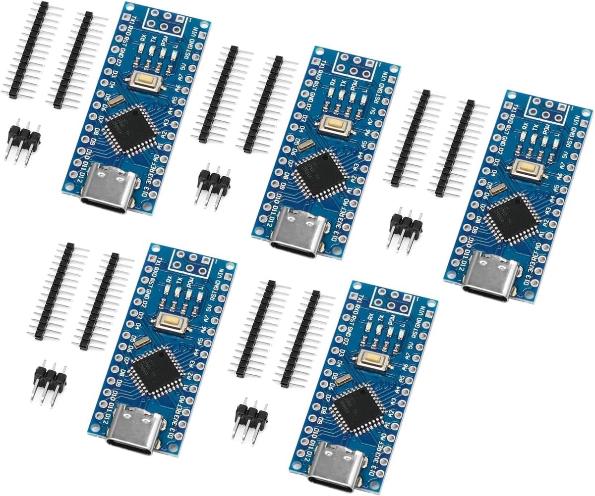 Ulegqin nanokaart met CH340 type-C interface 5 V 16 m microcontroller barebones kaart voor Arduino Nano (5 stuks)