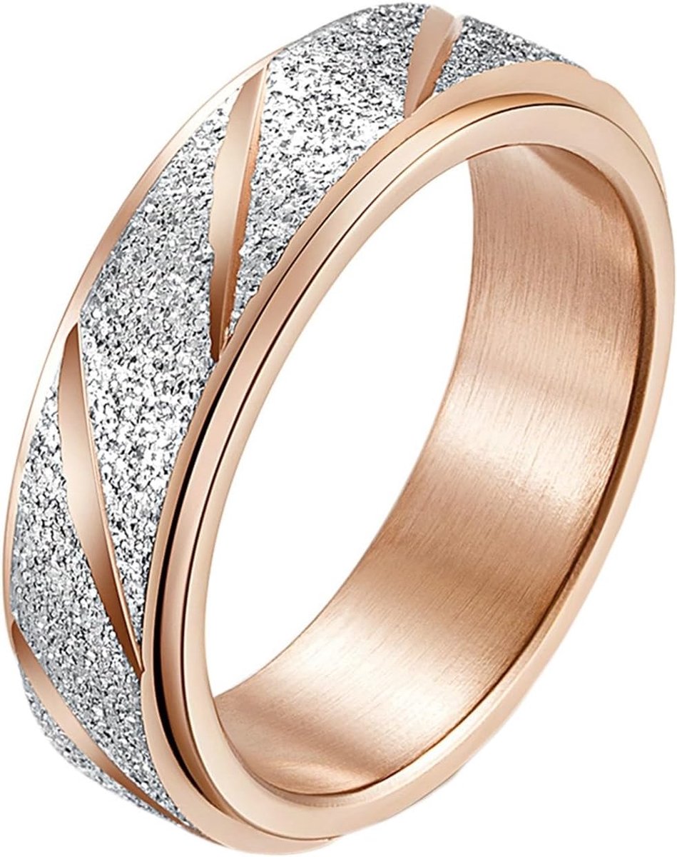 Angst Ring voor Vrouwen, Kleurrijke Matte Ring Fidget Ring, Roestvrij Stalen Ring