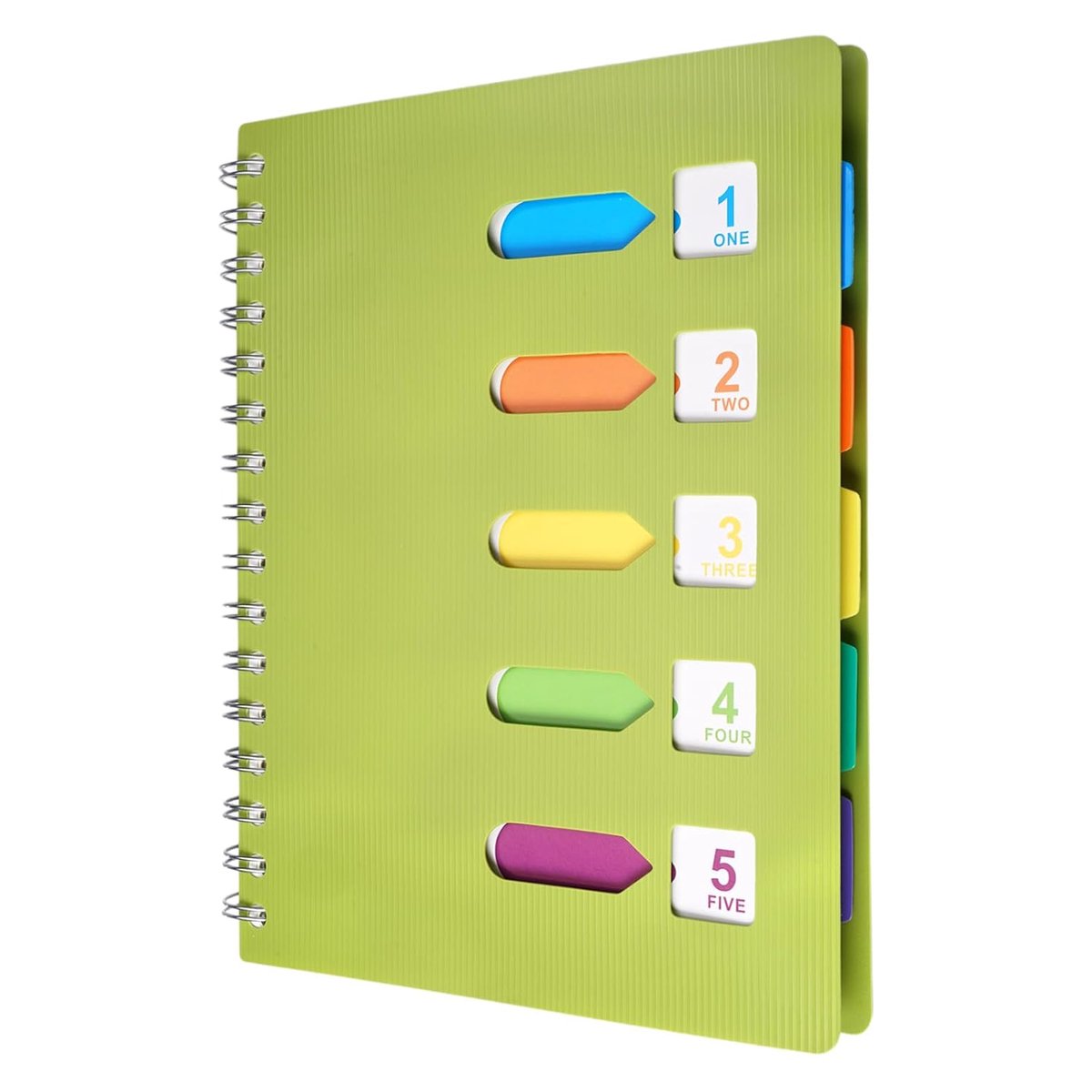 SnelShoppen - Notitieboek A5 Gelinieerd met Register en Spiraalbinding - Waterdichte Hardcover, 120 Pagina's, Groen - Ideaal voor Kantoor, School en C