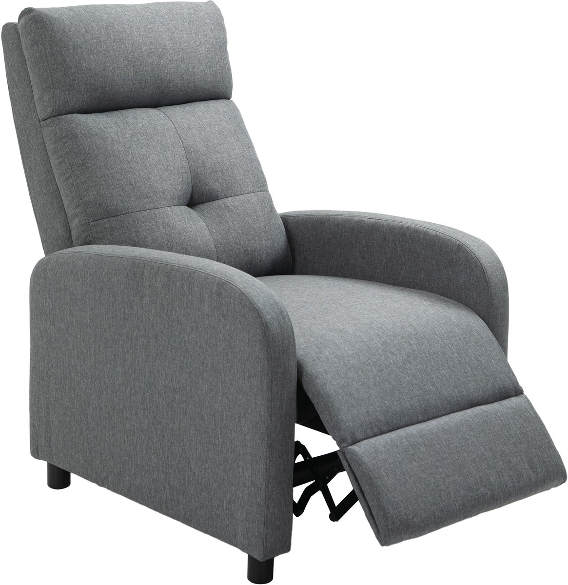 Homona Relaxfauteuil met voetensteun - Met bekerhouder - 67 x 87 x 98 cm - Grijs