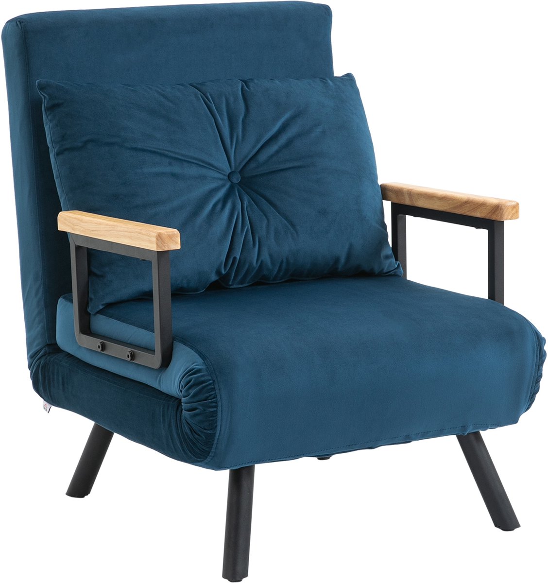 Homona Slaapfauteuil - Met verstelbare rugleuning en kussen - 63 x 73 x 81 cm - Blauw