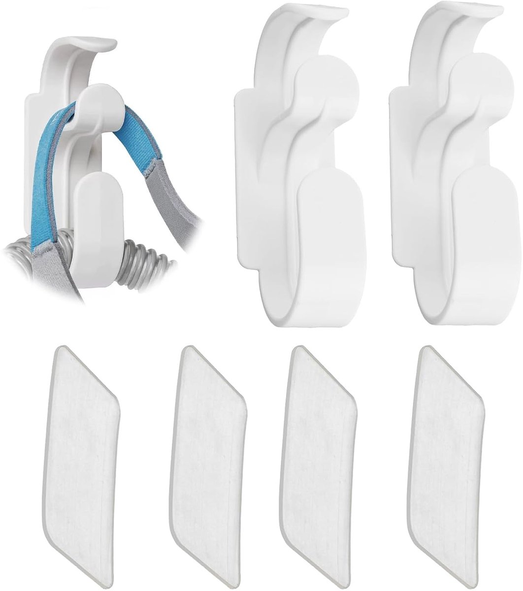 2 Pcs CPAP Hose Holder, Standing System Hose Organizer Against Tanglements with 4 Adhesive Pads for Breathing - ShopVlot