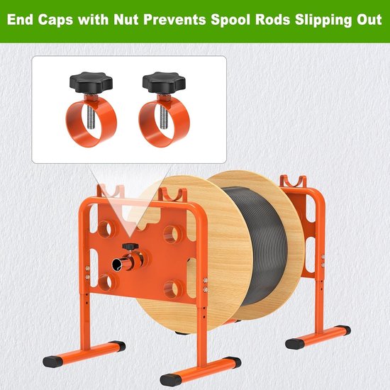 Multifunctionele Draaddispenser en Spool Rack, Verstelbare Kabelhouder voor Spoelen tot 33 Inch, Stevige Stalen Constructie en Draagbaar Ontwerp — afbeelding 4