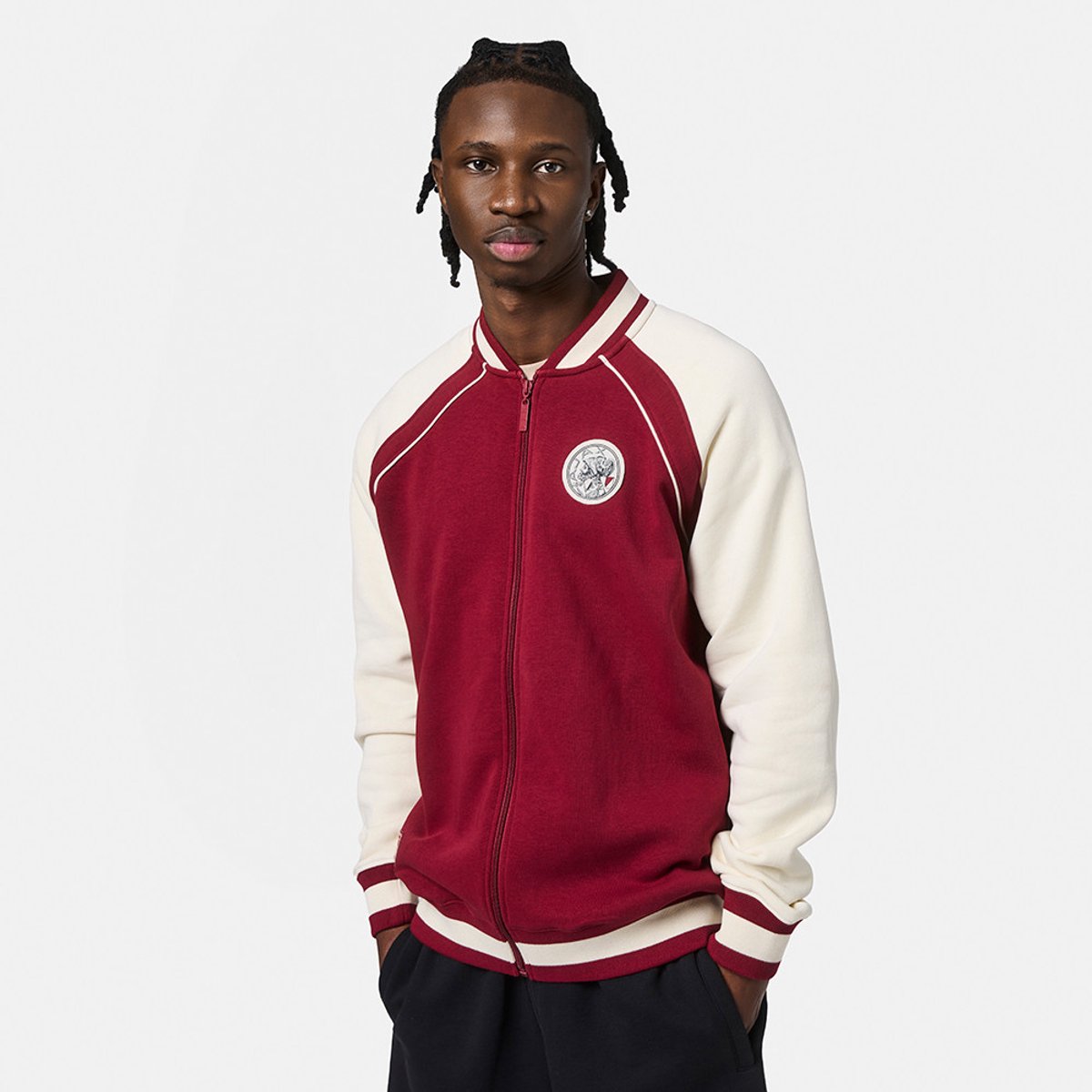 Ajax-varsity jacket maroon/wit senior