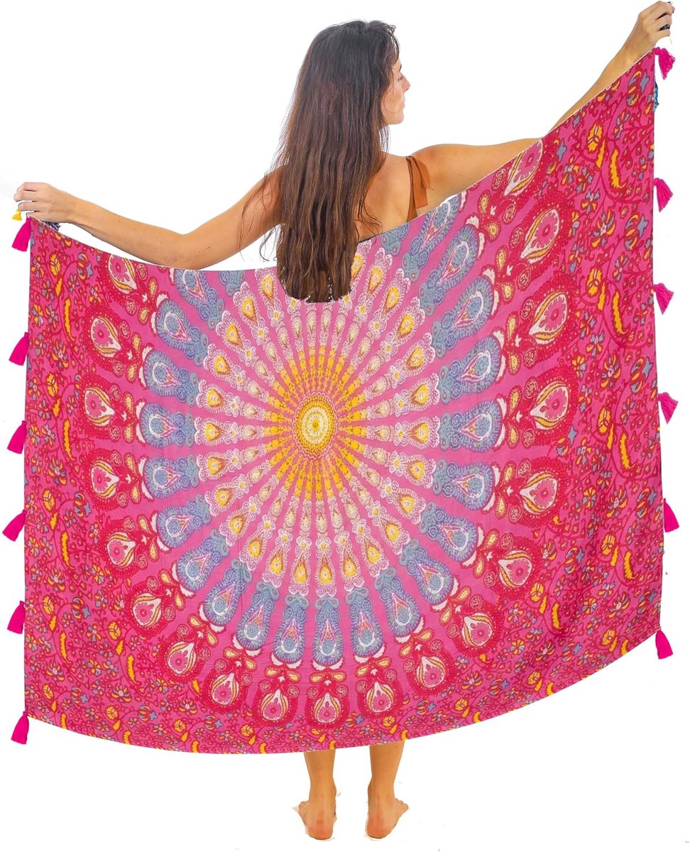 Sarong voor Dames - Boho Chic Mandala Pareo - Bikini Bedekken - Badpak Sjaal