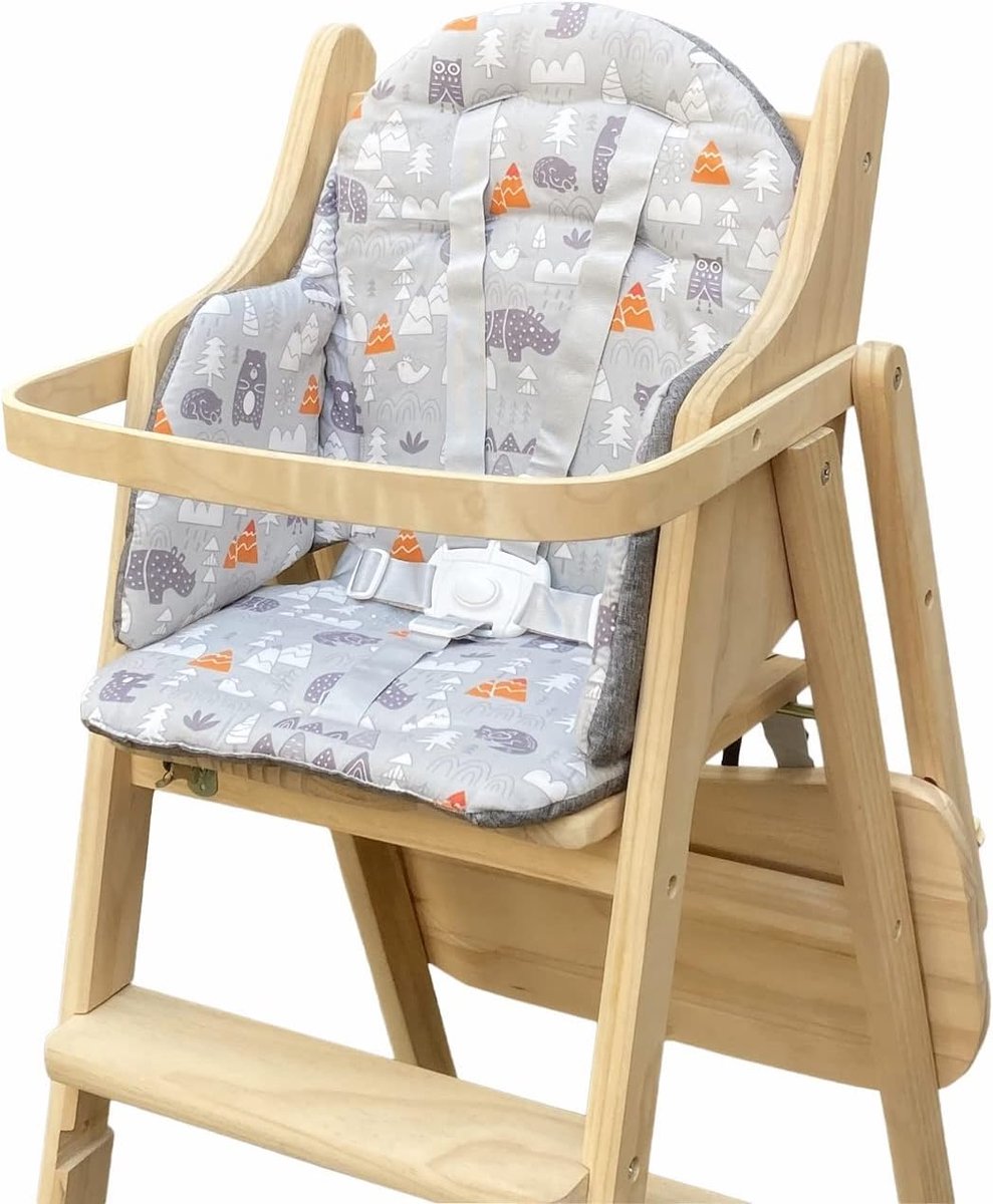 Kussen voor kinderstoel, compatibel met oostkust en andere houten babystoelen, stoelhoes, zitkussen, voering, mat, bekleding, houten kinderstoel, beschermkussen