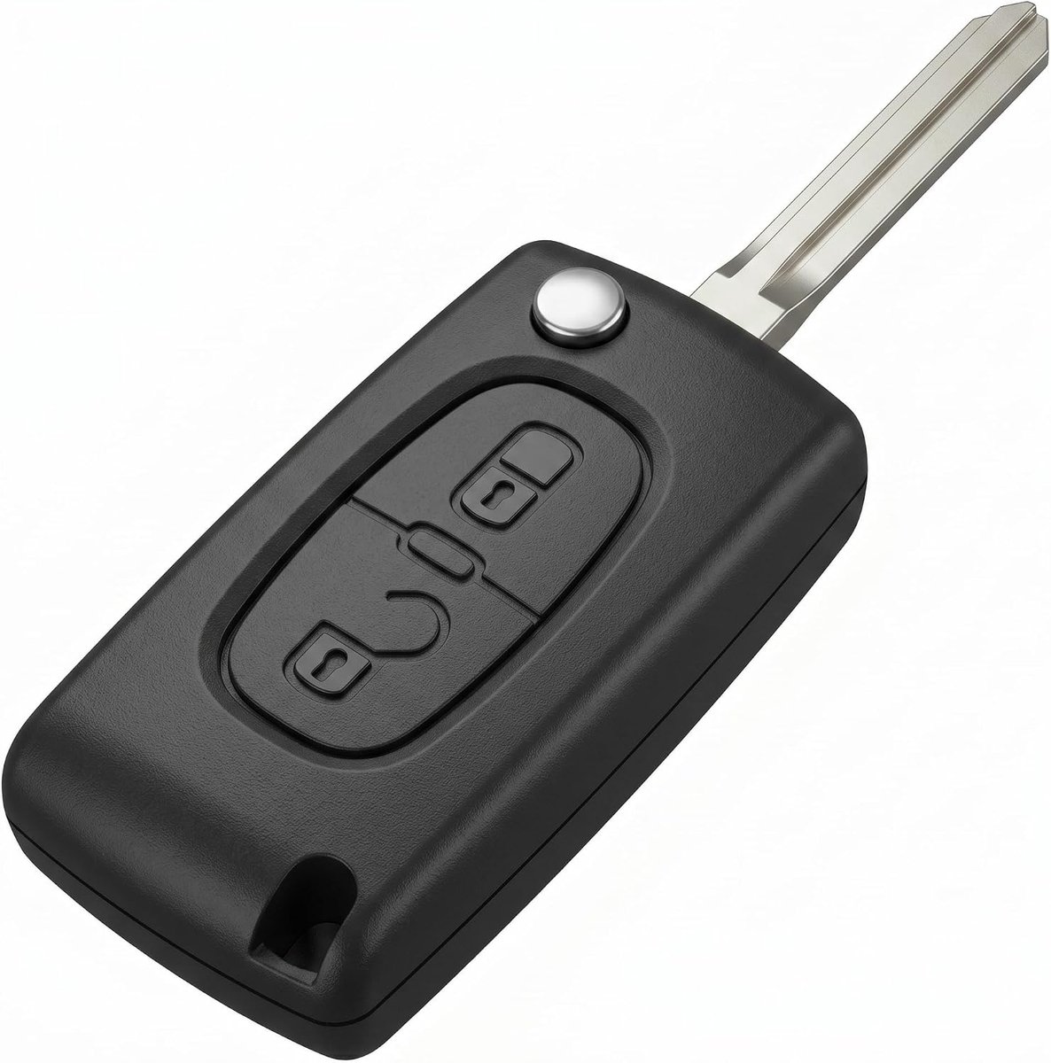 Sleutelbehuizing CE0536 2 knoppen voor afstandsbediening Peugeot Citroen zonder lemmet, afstandsbediening auto compatibel met Peugeot 207 307 308 3008 Partner en Citroen C3 C4 Berlingo klapsleutel