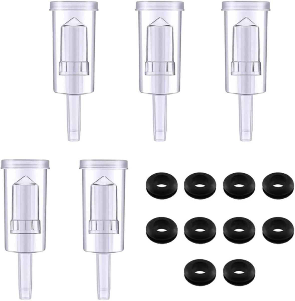5 stuks kunststof luchtsluis met 10 stuks siliconen ogen, gistspondje, waterdicht ventiel voor thuis brouwen, bier, gisting, wijn, zuurkool