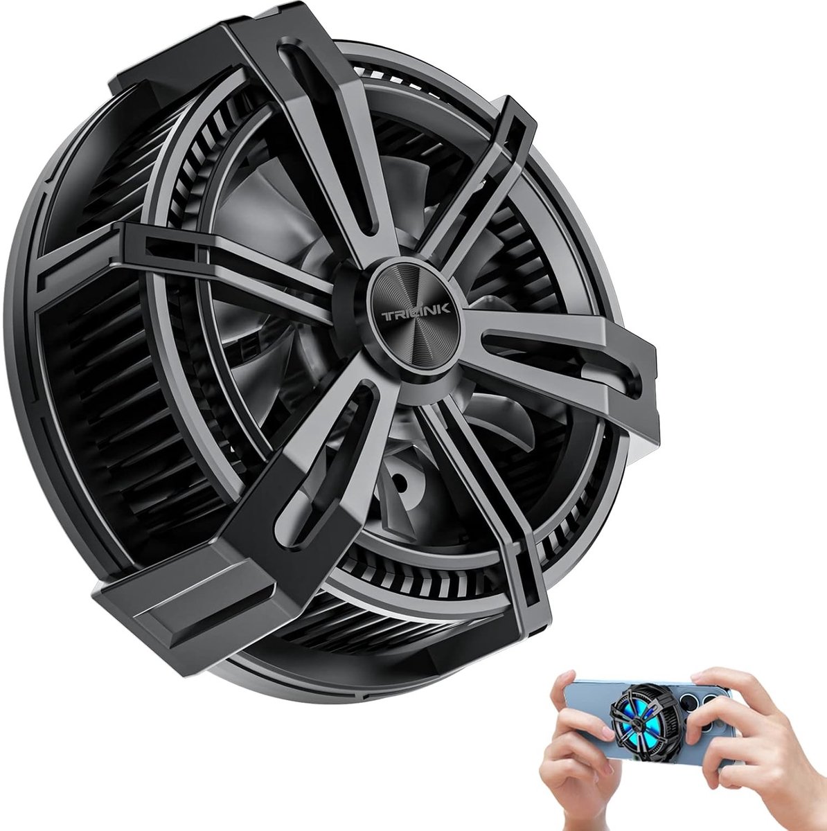 Magnetische ventilator voor smartphones en tablets, compatibel met iPhone en Android, mobiele telefoon koeloplossing voor optimale prestaties