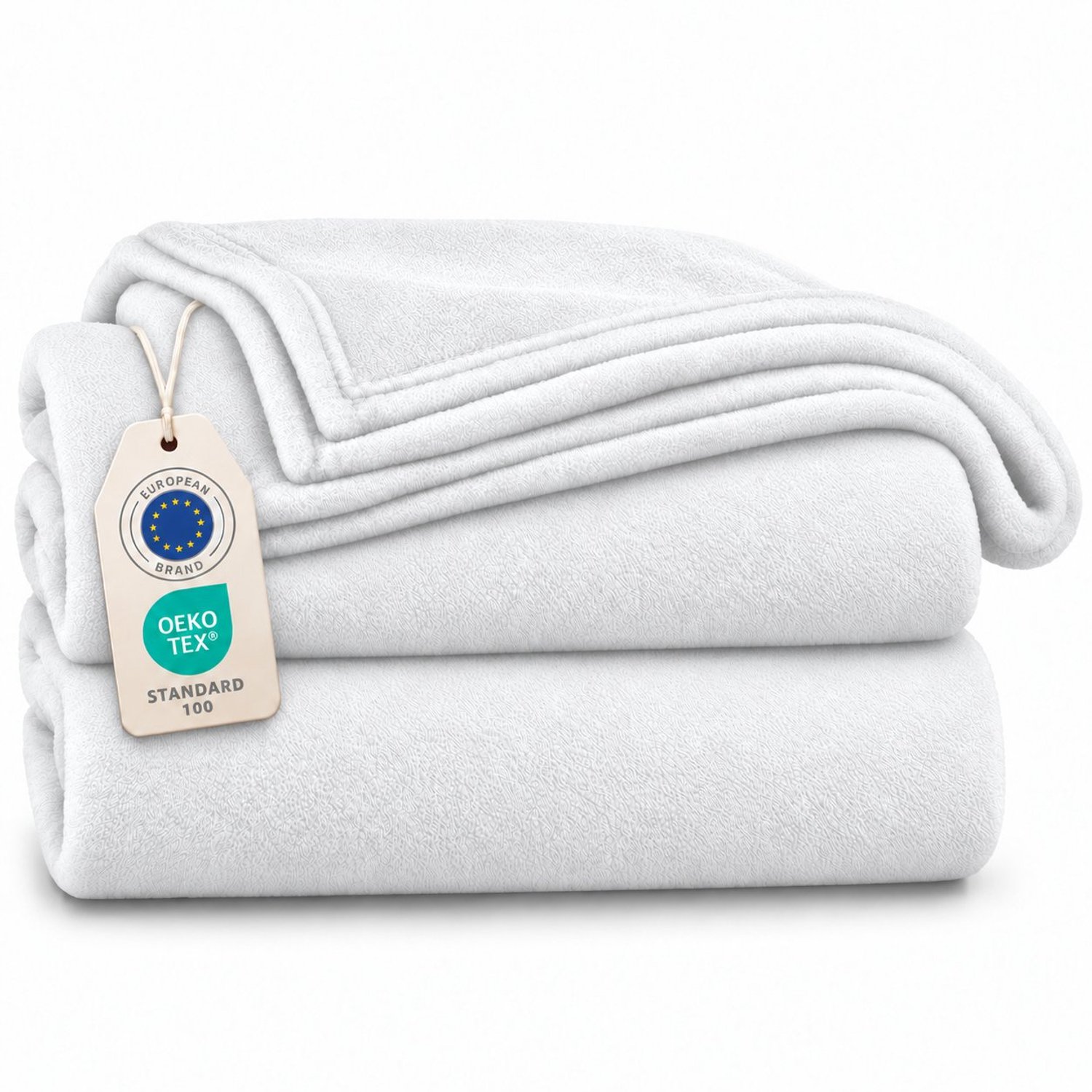 Tbeloo Fleece deken microvezel 130 x 150 cm wit - zachte bankdeken, plaid en sprei