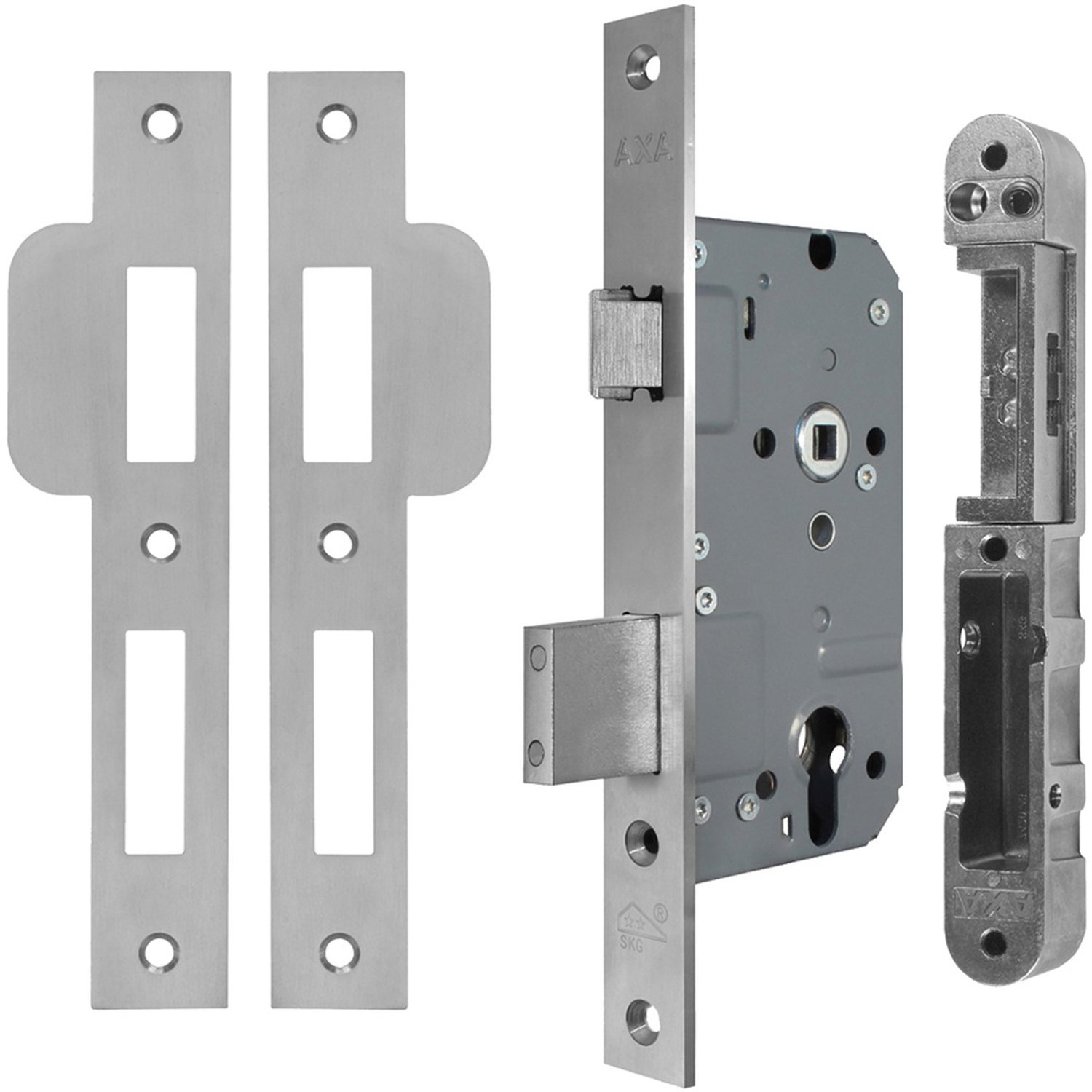 Axa Cilinderslot met Sluitkom - SKG** Veiligheidsslot - PC72 - RVS - Geschikt voor Buitendeuren - Afmeting 238 x 25 x 16 mm - Per Stuk in Blisterverpakking - 2 Jaar Garantie