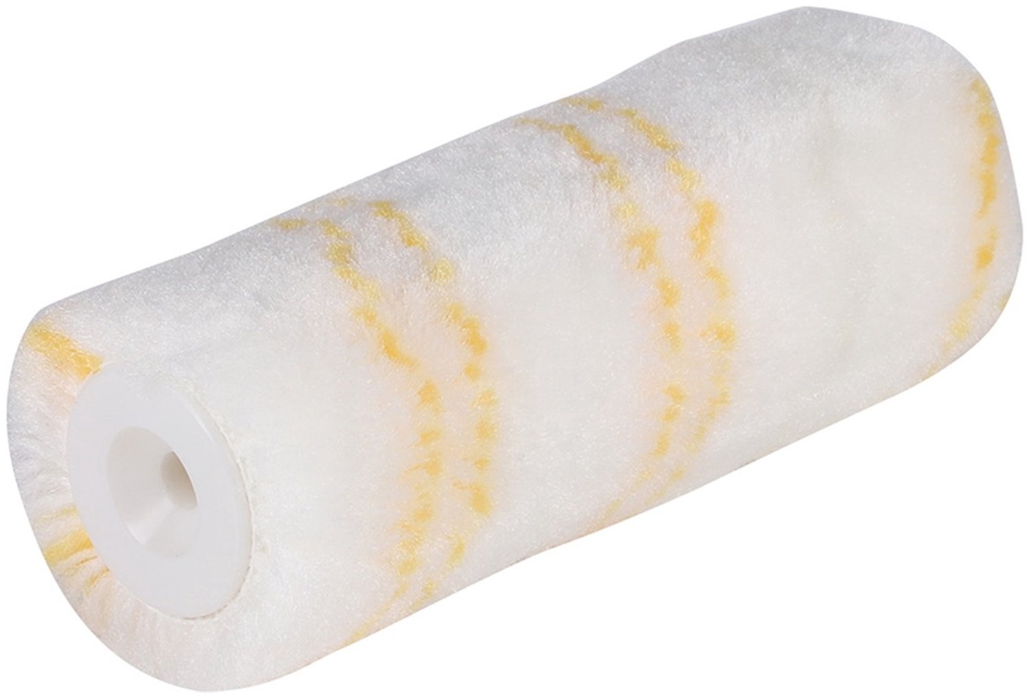 Copenhagen Pro Perlon Muurverfroller - 12 cm Breed - 12 mm Vacht - Dubbel Dik - Polyamide - Geschikt voor Matig tot Ruwe Ondergronden - Verpakt per 4 Stuks - Wit/Geel