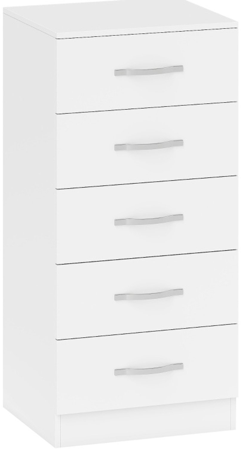 CHICFURN Ladekast - opbergen - 5 lades - smal - wit