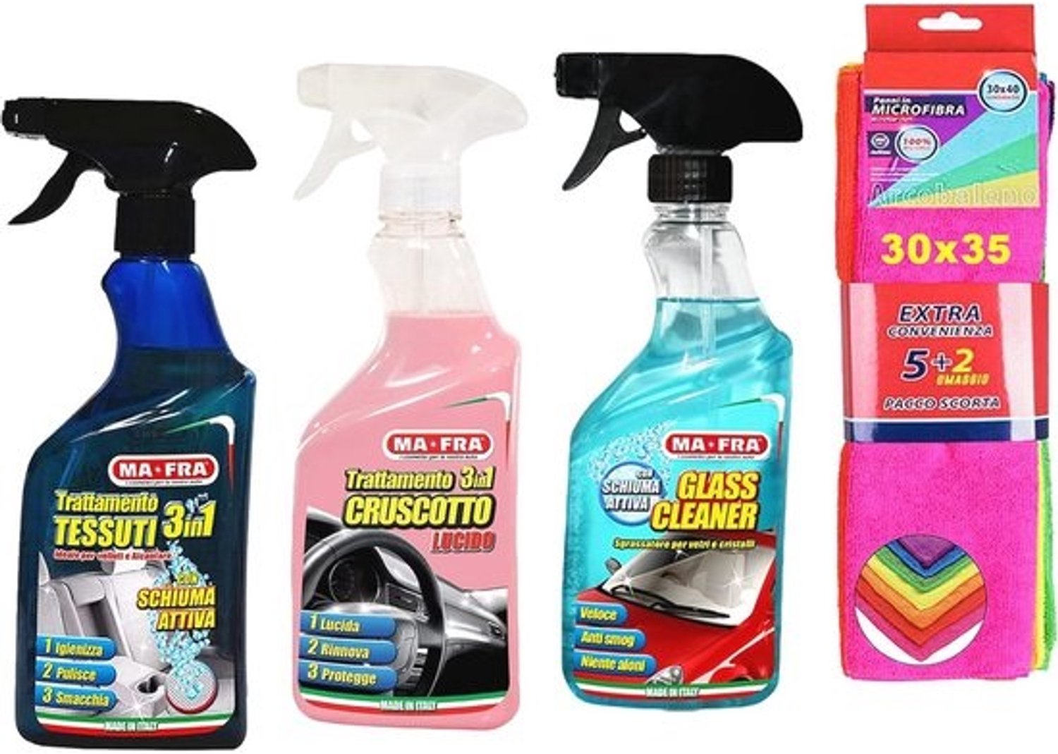 3-in-1 auto cleaner voor binnen en buiten met microvezeldoeken - Voor interieur en exterieur