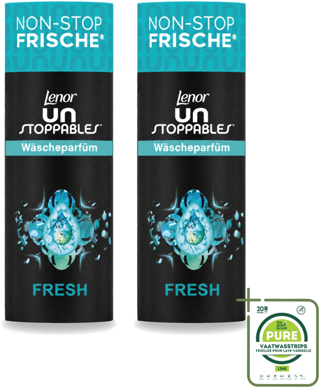 2 x Lenor – Geurbooster – Fresh – 12 Wasbeurten – 160 g - Grootverpakking - Vaatwasstrips - Geurbooster - Wasgeur - Frisheid - Wasmachine - Wasgoed