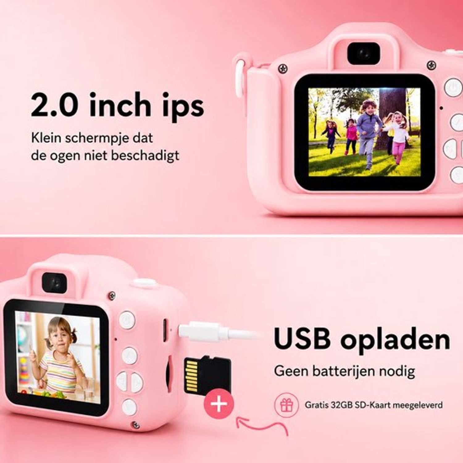 Kiddl Kindercamera – Digitale Camera voor Kinderen – 32GB SD-kaart – Selfiecamera – Foto & Video – Nederlands Menu — afbeelding 11