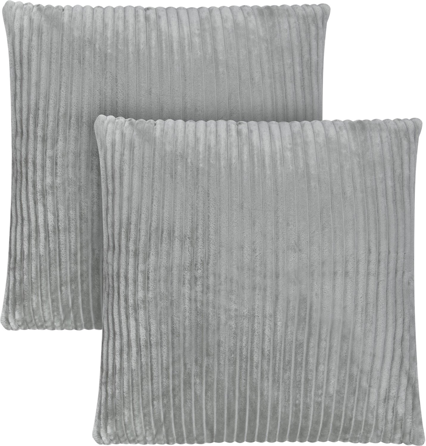 2 kussenslopen van gestreepte flanel, 80 x 80 cm, „Pilar“