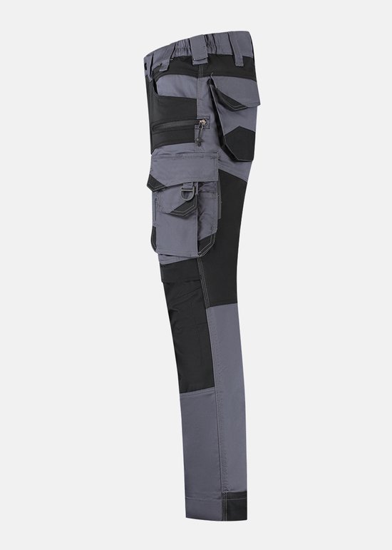 Faze.One Glaston 4K Stretch Werkbroek - Grijs Zwart - Maat 58 | Semi-Stretch Ripstop