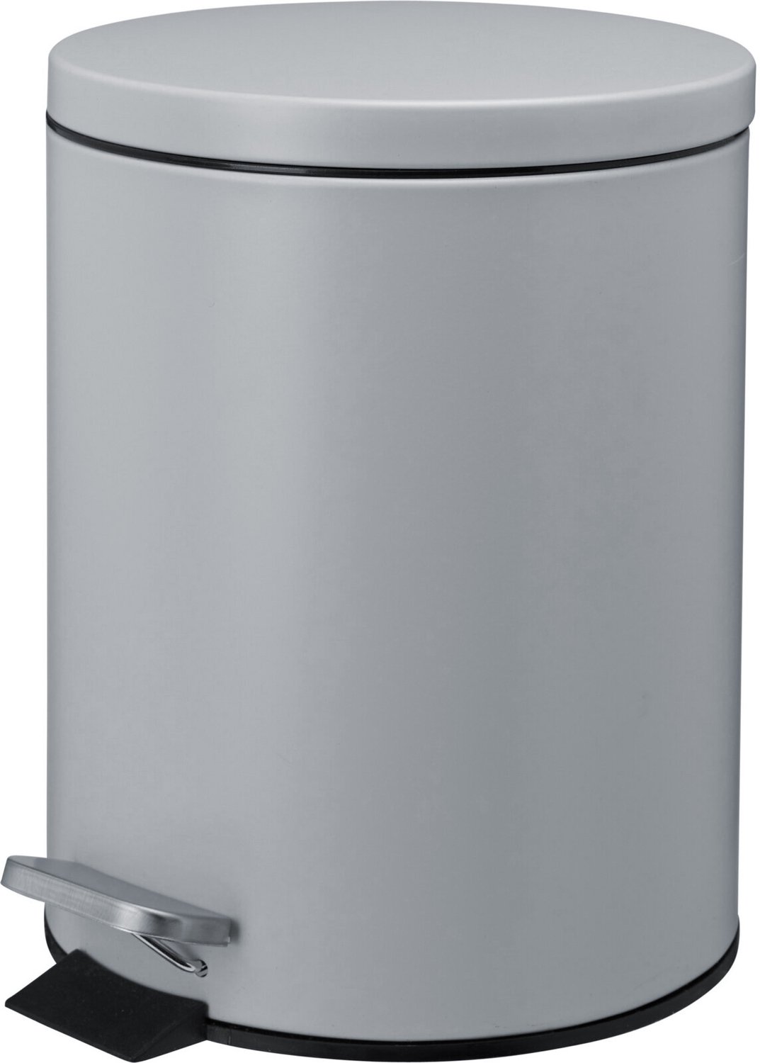 Bathroom Solutions - Metalen prullenbak NONI met deksel, 5 l - grijs