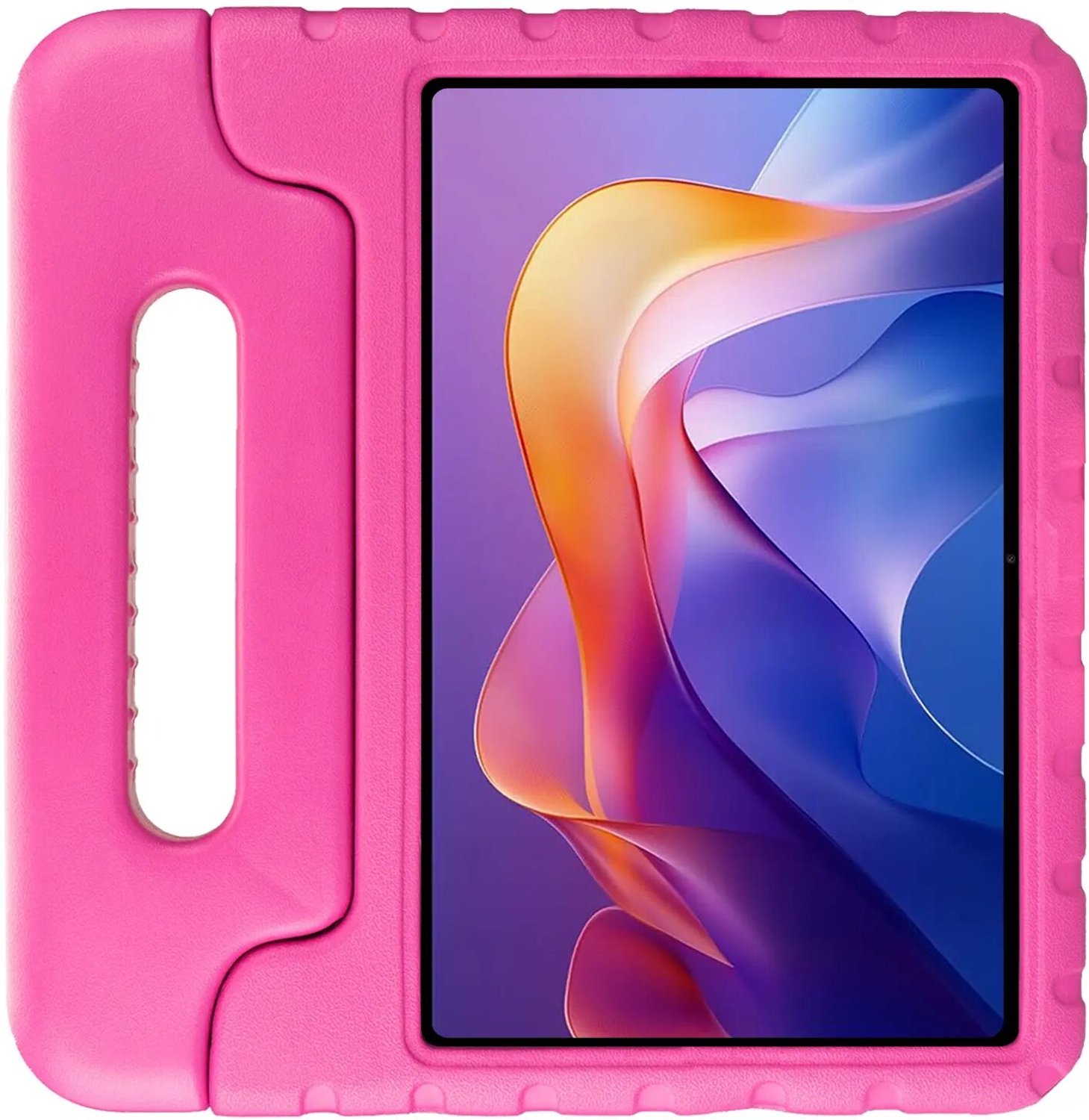 HappyCase Kinder Tablethoes Geschikt voor Xiaomi Redmi Pad 2 / Xiaomi Pad SE | Kindvriendelijke Hoes | Beschemhoes | Kinderhoes | met Handvat en Standaard | Roze