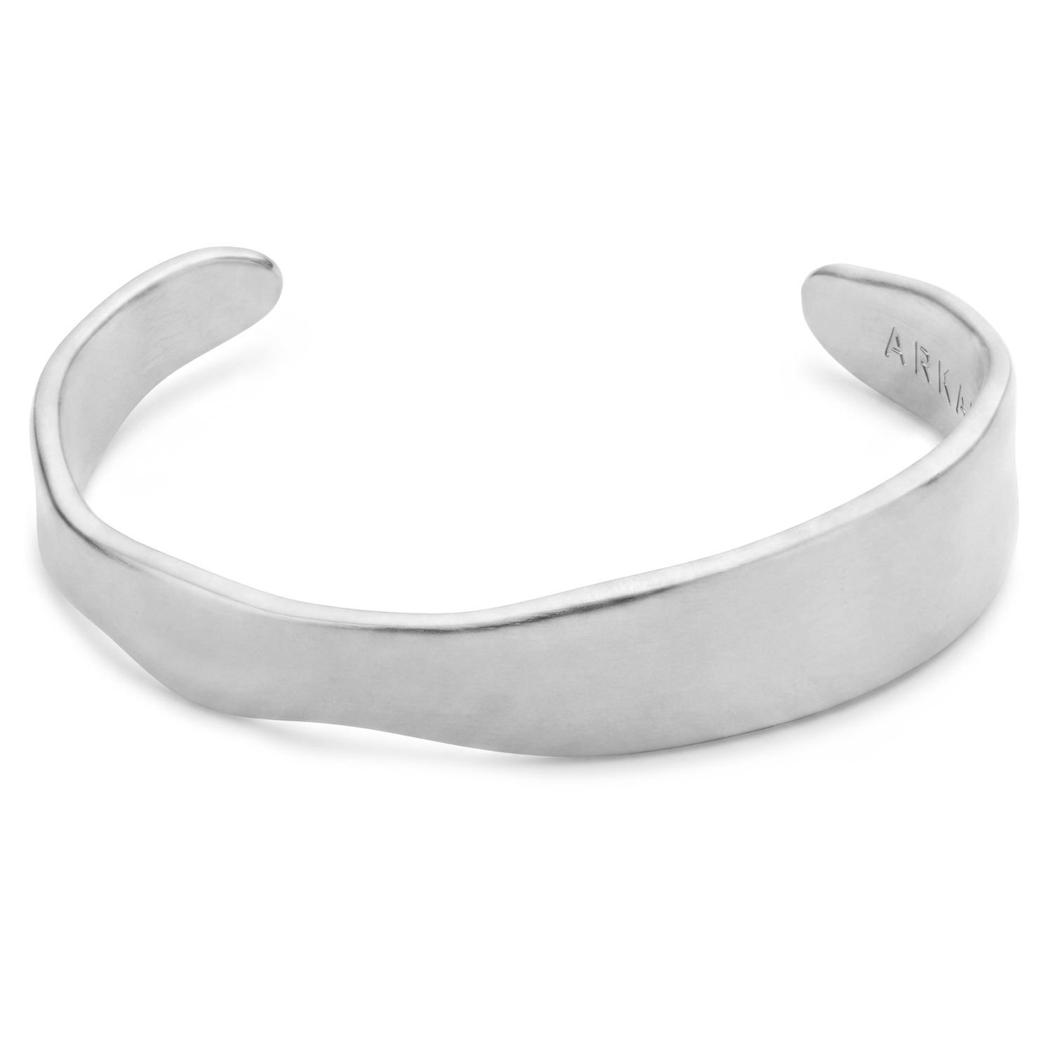 Organic | Flow bangle van verzilverd roestvrij staal