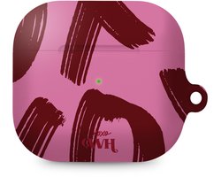 xoxo Wildhearts hoesje geschikt voor AirPods 3 - Can't Talk Now Pink - Ook als telefoonhoesje verkrijgbaar - schokbestendige case - koptelefoonhoesje - Matte afwerking - Beschermhoes met tekst opdruk - print - roze / paars / burgundy