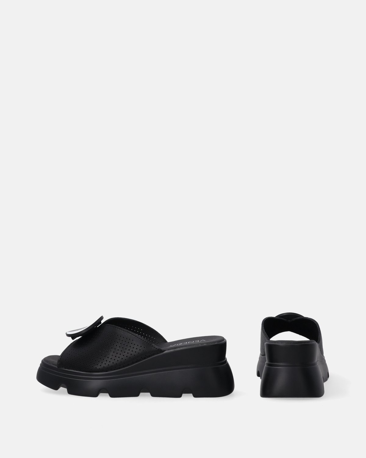Klassieke Zwarte Slippers - Sleehak - Maat 39