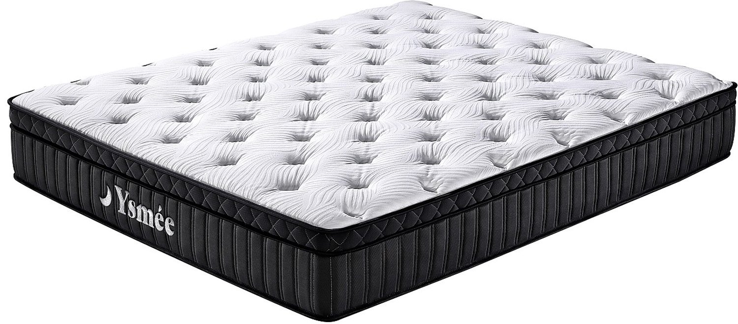 Vente-unique Matras 160 x 200 cm hybride pocketveren 5 zones en traagschuim D 30 cm - TAVILI Wit