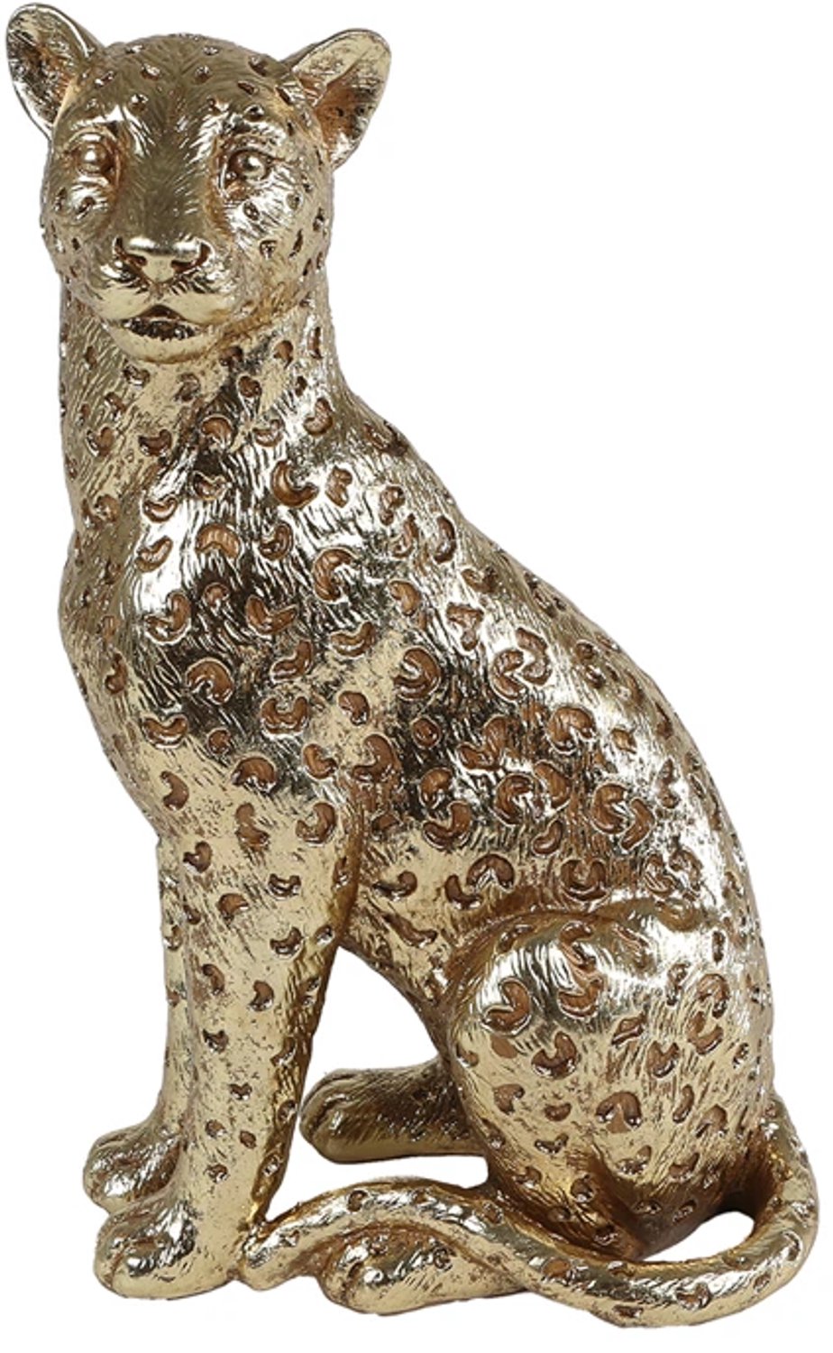 Van Manen ornament polystone jaguar 16.5x13x26cm goud