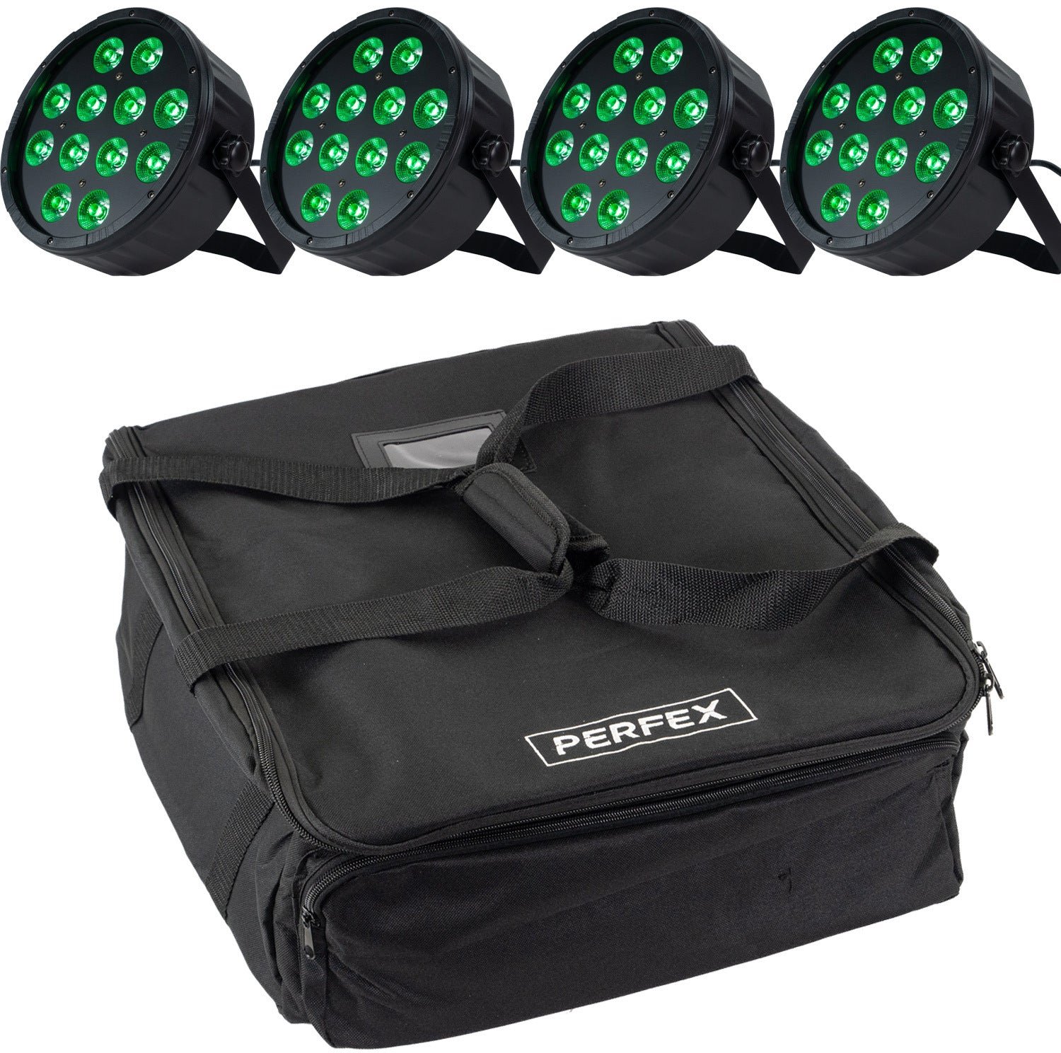 Marconi Polaris 12x12W LED Parlamp - Podiumspot - Effectlamp - 4 Stuks Bundel Met Tas - RGBW - 30 Graden Bundel