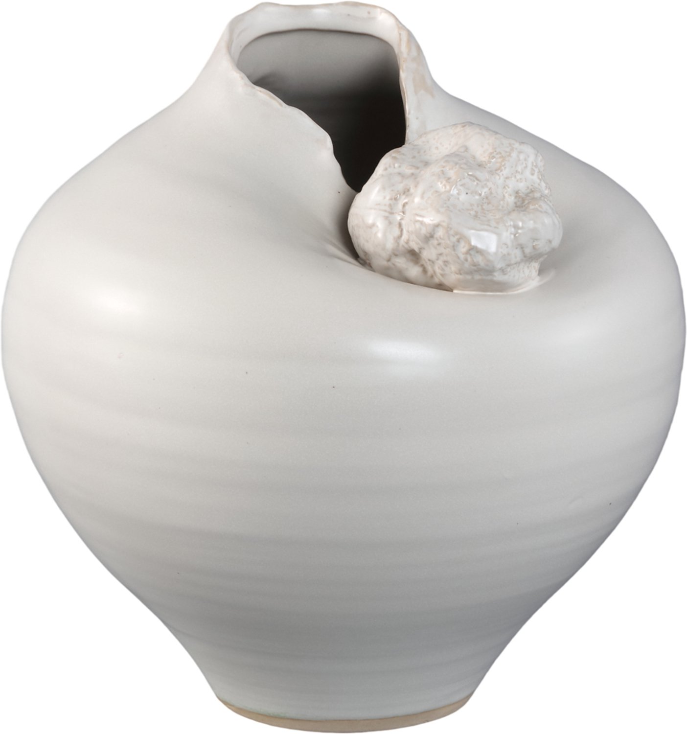 PTMD Marvie Brown Ceramic Vase With Stone Bruin