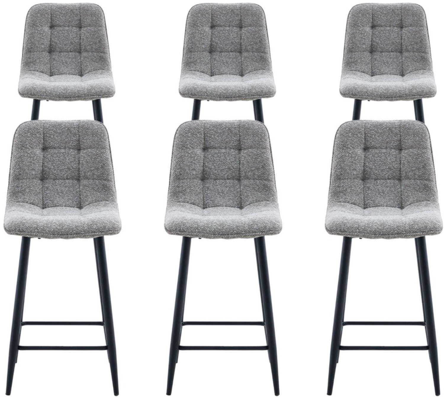 DS4U - - Hugo barkruk 65 cm - Set van 6 - Taupe - Stof