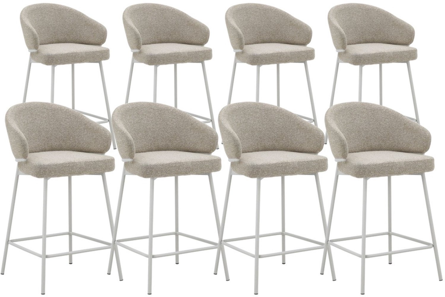 DS4U - - Sofia barkruk 65 cm - Set van 8 - Champagne met beige poot - Stof