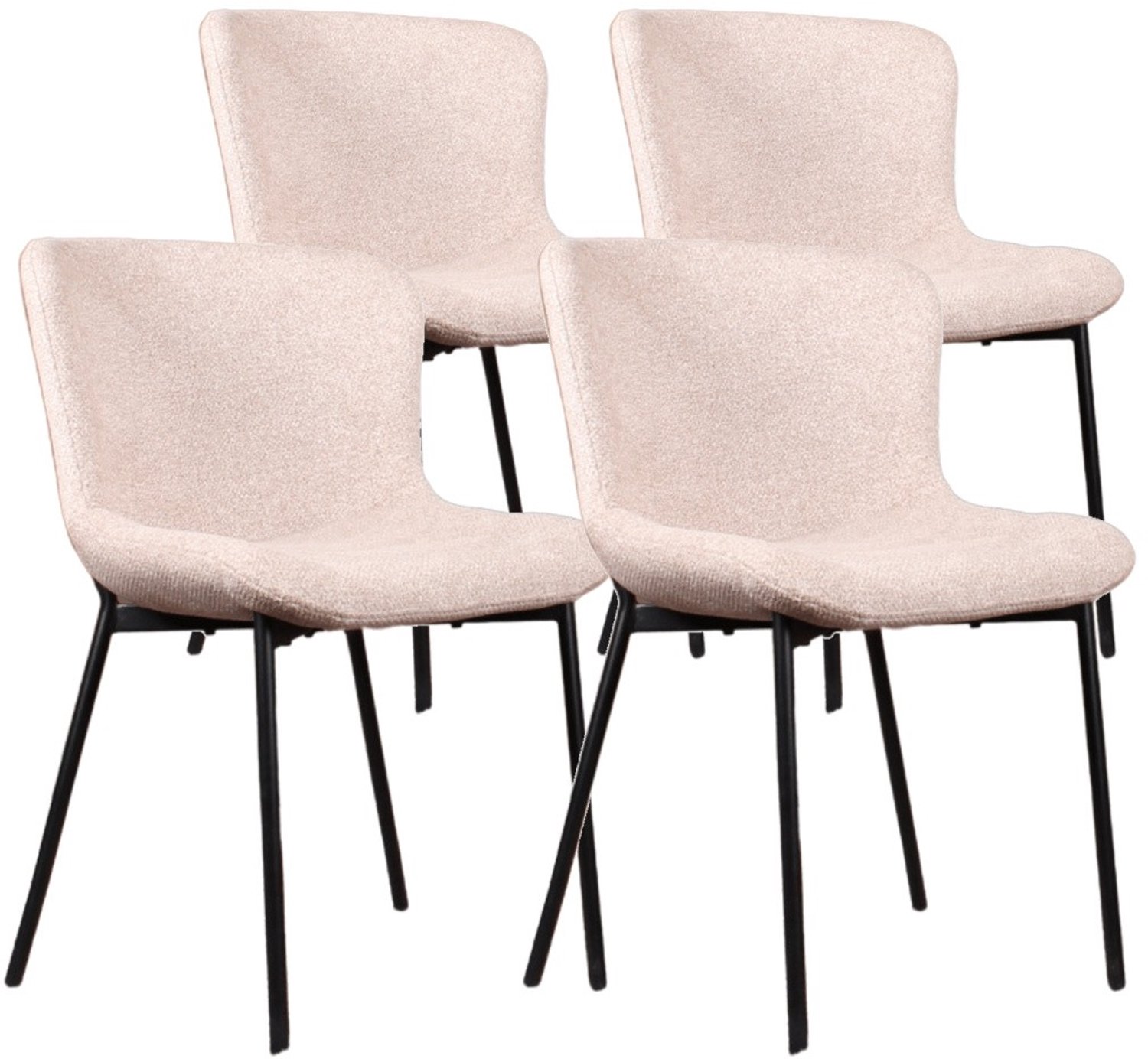 DS4U - - Vera eetkamerstoel - Set van 4 - Champagne - Stof