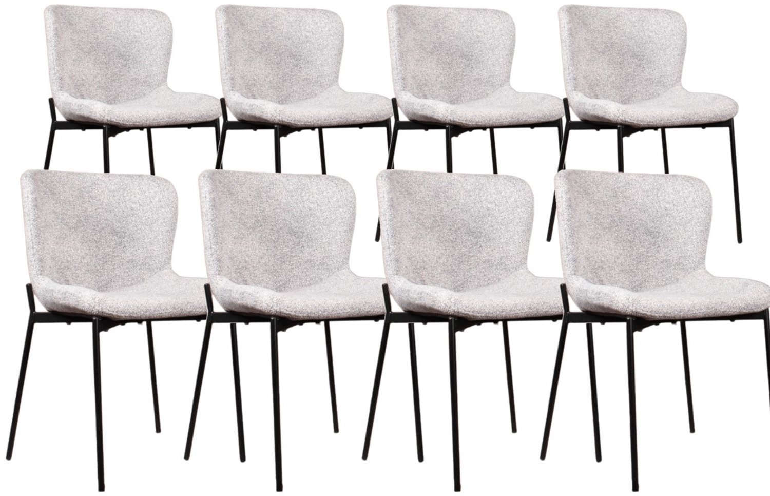 DS4U - - Vera eetkamerstoel - Set van 8 - Grijs - Stof