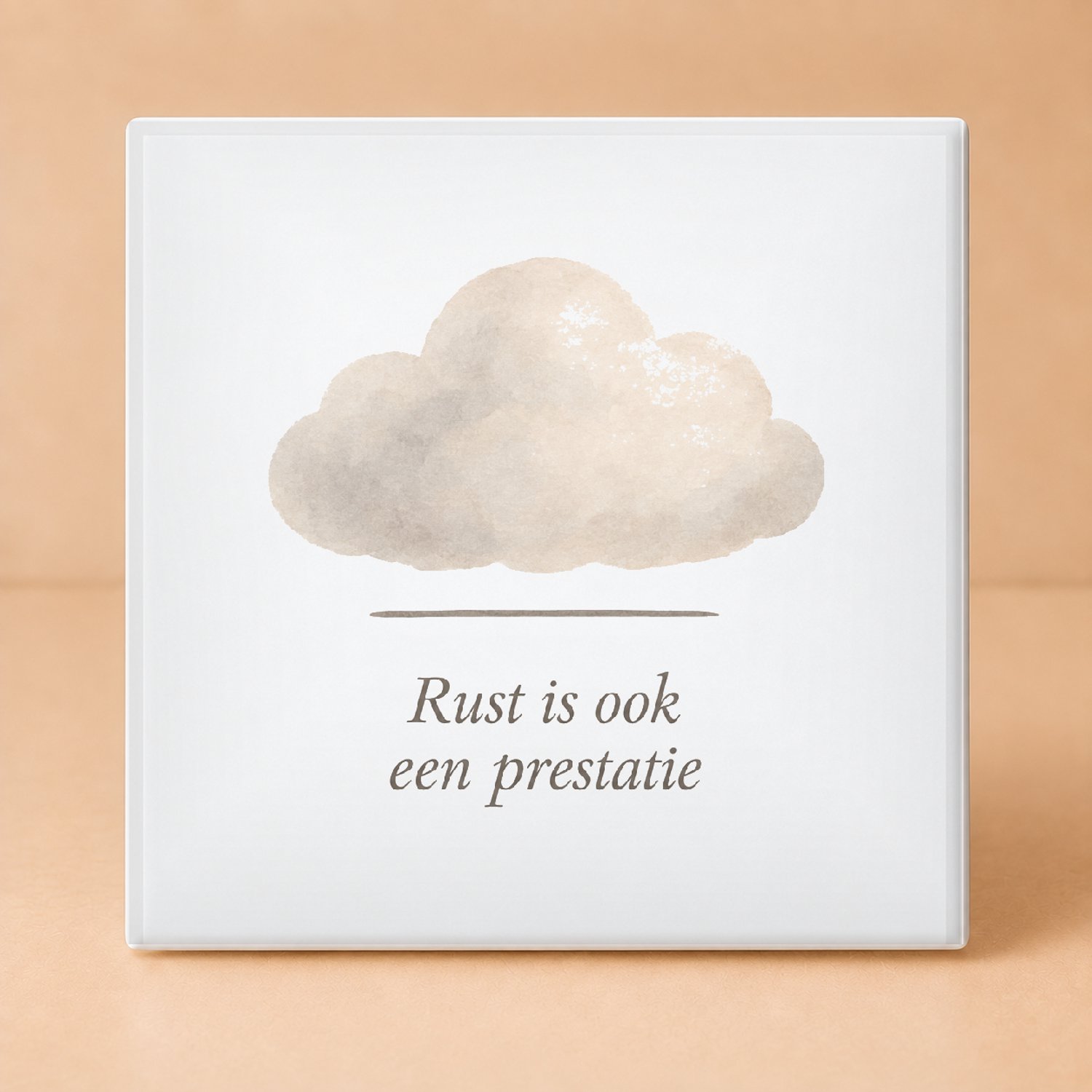 Bedruk King Rustgevende Pensioen Tegel – Inspirerende muurdecoratie met quote voor gepensioneerden en levensgenieters - 11 x 11 cm Wit