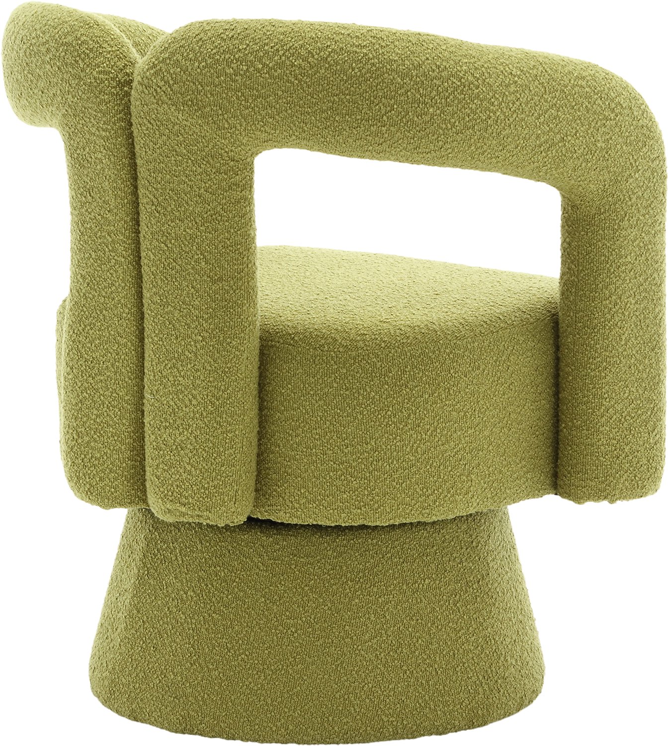 CHICFURN Fauteuil - 360 graden draaibaar - Bouclé - Olijfgroen