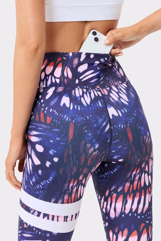STRONGER - explore printed leggings - Lange trainingslegging dames - Blauw — afbeelding 3