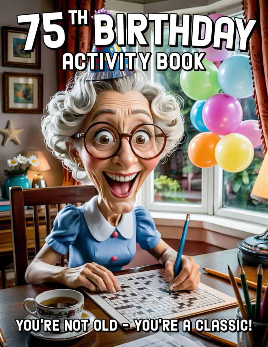 75th Birthday Activity Book: Funny 75th Birthday Gifts for Women, Sudoku, Mazes, Word Search and More - ShopVlot